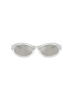 Diesel Oval Sunglasses in Metallic Silver.