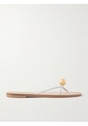 AMANU - The Malawi Embellished Leather Sandals - White - US6,US7,US8,US9,US10,US11,US12