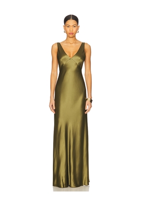 CAMI NYC Sinclaire Gown in Olive. Size M. Also in XS, S, XL.