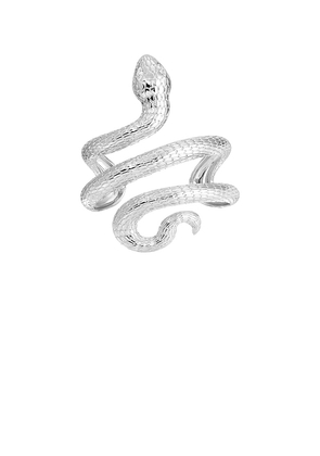 Ettika Serpent Statement Cuff in Metallic Silver.