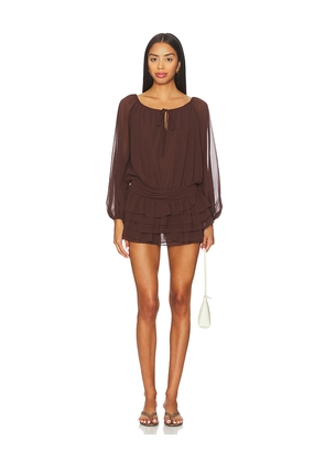 Amanda Uprichard Dallas Skort Romper in Brown. Size M. Also in XS, S, XL.