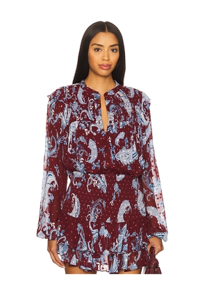 HEMANT AND NANDITA Longsleeve Top in Burgundy. Size S. Also in XS.