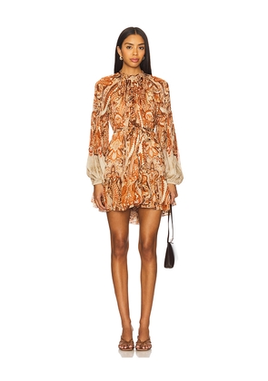 HEMANT AND NANDITA Short Dress in Brown. Size L. Also in XS, S, M, XL.