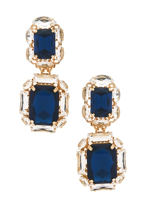 Anton Heunis Omega Clasp Double Square Drop Earrings in Blue.