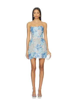Bronx and Banco Jasmine Maraya Strapless Mini Dress in Blue. Size L. Also in XS, S, M, XL.