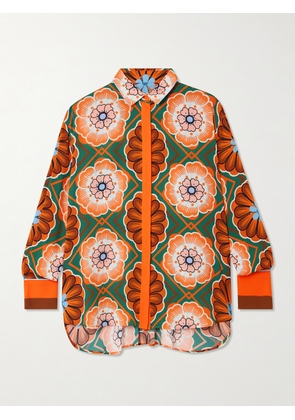 Borgo de Nor - Nova Printed Crepe Shirt - Orange - UK 6,UK 8,UK 10,UK 12,UK 14,UK 16