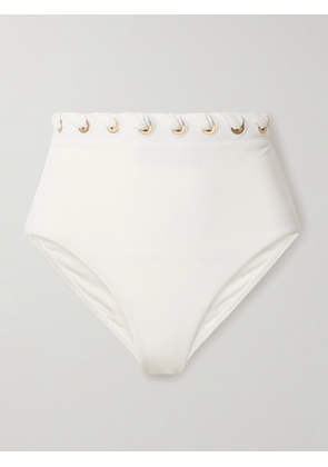 Zimmermann - Halliday Embellished Bikini Briefs - Ivory - 00,1,2,3,4
