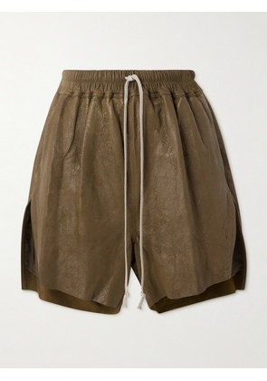 Rick Owens - Leather Straight-leg Shorts - Neutrals - IT38,IT40,IT42,IT44,IT46