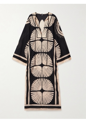 Johanna Ortiz - Natural Wisdom Tasseled Printed Cotton-voile Maxi Dress - Black - US0,US2,US4,US6,US8,US10