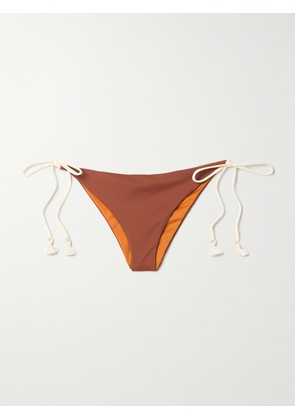 Johanna Ortiz - Rímac Tasseled Ruched Bikini Briefs - Orange - x small,small,medium,large,x large