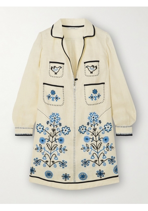 Vita Kin - Misha Embroidered Linen Mini Dress - Blue - P,S,M