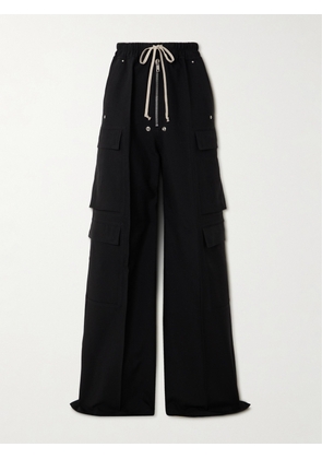 Rick Owens - Cargobelas Eyelet-embellished Grain De Poudre Wool Wide-leg Pants - Black - IT38,IT40,IT42,IT44,IT46,IT48