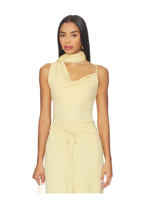 Aya Muse Asymmetrical Scarf Tank Top in Yellow. Size L. Also in XXS, XS, S, M.