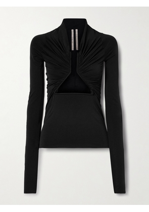 Rick Owens - Cutout Ruched Stretch-jersey Top - Black - IT38,IT40,IT42,IT44,IT46,IT48