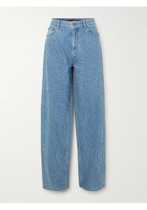 ROTATE BIRGER CHRISTENSEN - Embellished Organic Denim Boyfriend Jeans - Blue - 24,25,26,27,28,29,30,31