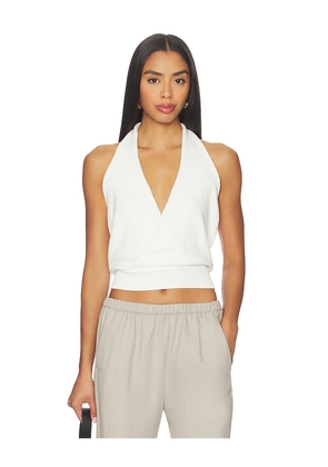 Aya Muse Knit Halter Top in Cream. Size L. Also in XS, S.