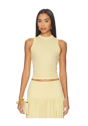 Aya Muse Jersey High Neck Tank Top in Yellow. Size L. Also in XS, S, M.