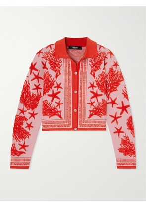 Versace - Jacquard-knit Cardigan - Red - IT36,IT38,IT40,IT42,IT44,IT46