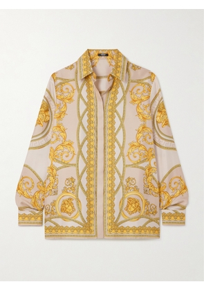 Versace - Printed Silk-twill Shirt - Brown - IT36,IT38,IT40,IT42,IT44,IT46,IT48,IT50