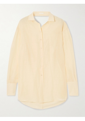 Givenchy - Draped Open-back Silk And Linen-blend Shirt - Ivory - FR 34,FR 36,FR 38,FR 40,FR 42,FR 44