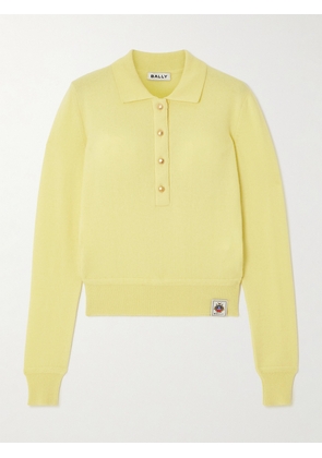 BALLY - Appliquéd Knitted Cashmere Polo Sweater - Cream - IT36,IT38,IT40,IT42,IT44,IT46,IT48