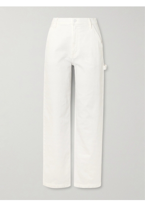 Mother - The Stud Finder Sneak High-rise Straight-leg Jeans - White - 23,24,25,26,27,28,29,30,31,32