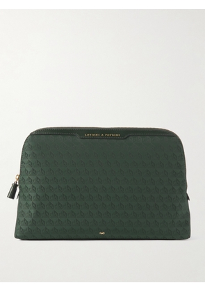 Anya Hindmarch - Lotions & Potions Leather-trimmed Econyl®-jacquard Pouch - Green - One size