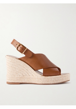 Chloé - Pary Leather Espadrille Wedge Slingback Sandals - Brown - IT35,IT36,IT37,IT38,IT39,IT40,IT41