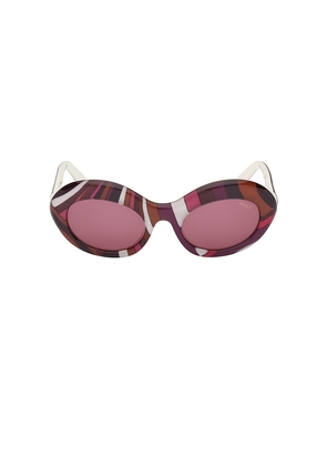 Emilio Pucci Oval Sunglasses in Purple.