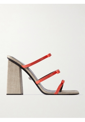 Versace - Bow-embellished Leather Sandals - Orange - IT35,IT36,IT36.5,IT37,IT37.5,IT38,IT38.5,IT39,IT39.5,IT40,IT40.5,IT41