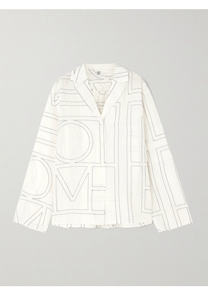 TOTEME - Embroidered Organic Cotton And Silk-blend Shirt - White - DK30,DK32,DK34,DK36,DK38,DK40,DK42,DK44