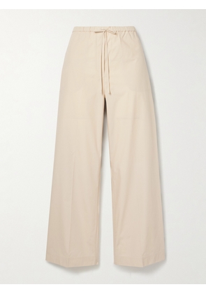 TOTEME - Belted Organic Cotton-twill Wide-leg Pants - Gray - DK32,DK34,DK36,DK38,DK40,DK42
