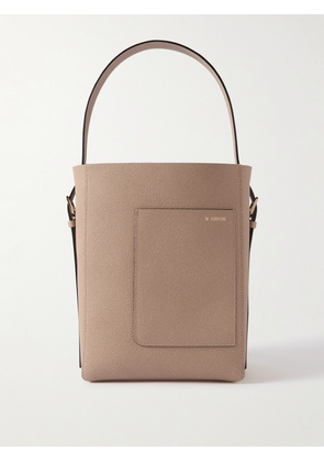 Valextra - Small Textured-leather Bucket Bag - Neutrals - One size