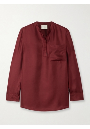 Loulou de Saison - Eden Silk-twill Tunic - Burgundy - x small,small,medium,large,x large