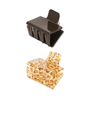 Casa Clara x REVOLVE Pia Hair Clip Set in Brown.