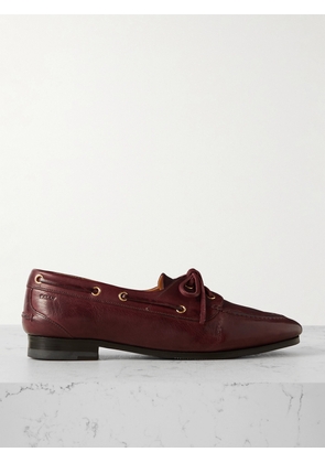 BALLY - Pathy Leather Boat Shoes - Burgundy - IT35,IT36,IT36.5,IT37,IT37.5,IT38,IT38.5,IT39,IT39.5,IT40,IT40.5,IT41,IT41.5,IT42
