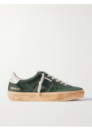 Golden Goose - Soul-star Leather-trimmed Suede Sneakers - Green - IT35,IT36,IT37,IT38,IT39,IT40,IT41,IT42