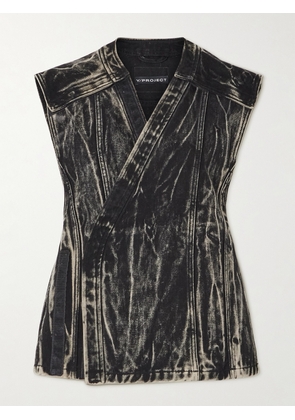 Y/PROJECT - Bleached Denim Vest - Black - x small,small,medium,large,x large