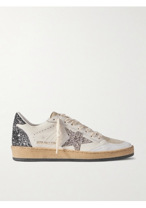 Golden Goose - Ballstar Glittered Distressed Leather Sneakers - White - IT35,IT36,IT37,IT38,IT39,IT40,IT41,IT42