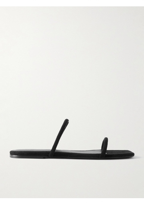 TOTEME - The Minimalist Suede Slides - Black - IT35,IT36,IT37,IT38,IT39,IT40,IT41,IT42