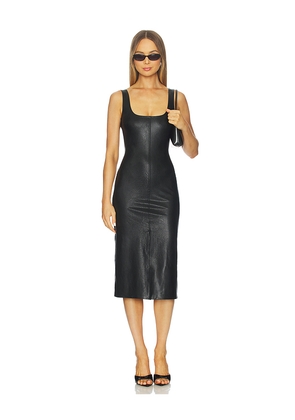 Commando Faux Leather Midi Tank Dress in Black. Size L. Also in M, S, XL, XS.