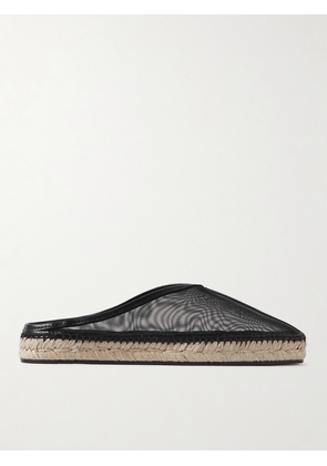 TOTEME - Leather-trimmed Mesh Espadrille Mules - Black - IT35,IT36,IT37,IT38,IT39,IT40,IT41