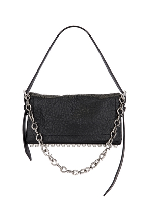 Alexander Wang Ricco Crushed Slim Flag Bag in Black.