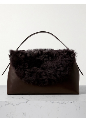 TOTEME - T-lock Shearling Shoulder Bag - Brown - One size