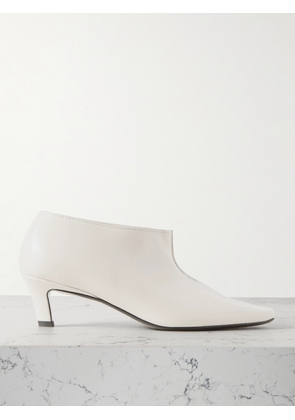 TOTEME - The Wide Shaft Glossed-leather Ankle Boots - Cream - IT36,IT37,IT38,IT39,IT40,IT41,IT42