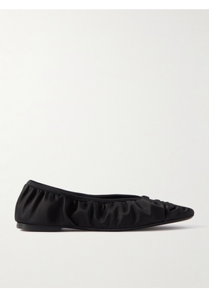 TOTEME - The Gathered Satin Ballet Flats - Black - IT35,IT36,IT37,IT38,IT39,IT40,IT41,IT42