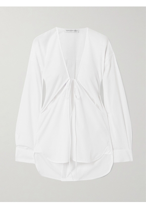 Christopher Esber - Triqueta Tie-detailed Cutout Cotton-poplin Blouse - White - UK 6,UK 8,UK 10,UK 12,UK 14