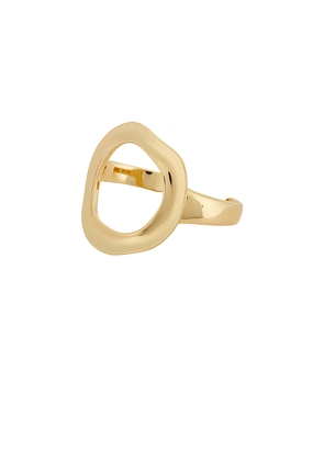 Ettika Open Circle Cuff Bracelet in Metallic Gold.