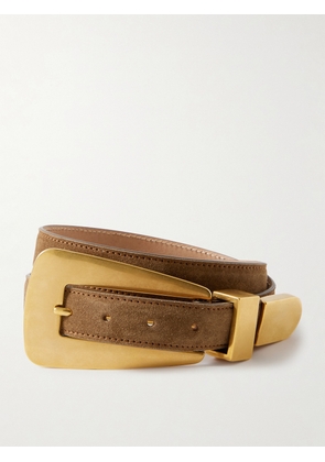 KHAITE - Lucca Suede Belt - Brown - 70,75,80,85,90