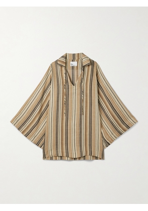 Lisa Marie Fernandez - Striped Linen-blend Tunic - Brown - 01,2,3,4